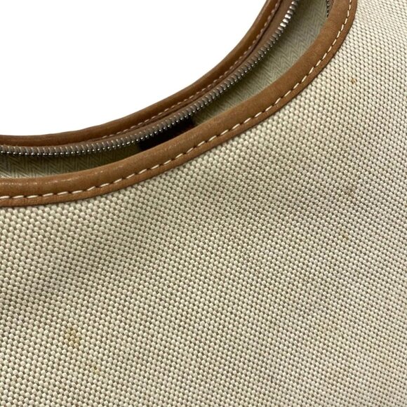 Auth HERMES Gao - Beige Brown Toile H Leather Square E Shoulder Bag - Picture 12 of 16